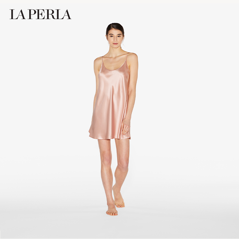 La Perla Women's Pajamas Silk Luxury Sexy Silk Short Nightdress Can Be Worn outside
