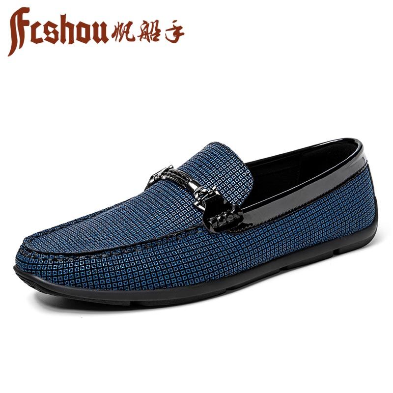 Fcshou Sailing Hand Italy Light Luxury High end Youth Moccosins Korean Fashion Shoes Slip-on Genuine Leather Shoes
