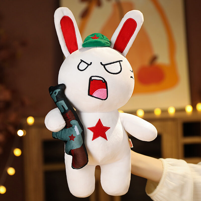 Creative Ura Rabbit Plush Toy Rabbit Bear Doll Warrior Rabbit Keychain Pendant Children's Day Gift for Boys
