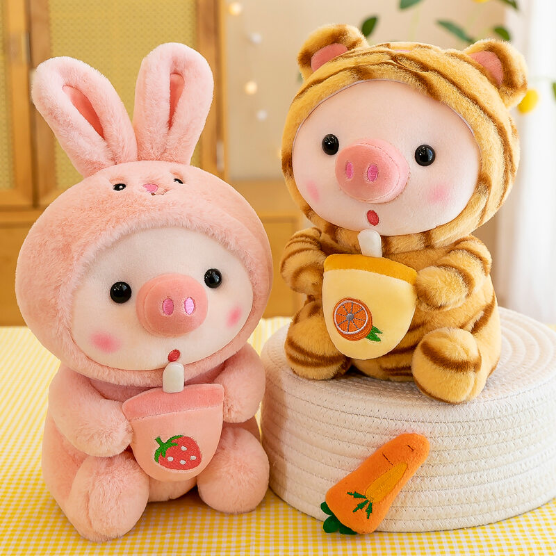 Cute Pig Doll Doll Creative Milk Tea Transformation Pig Doll Ragdoll Plush Toy Girl Gift