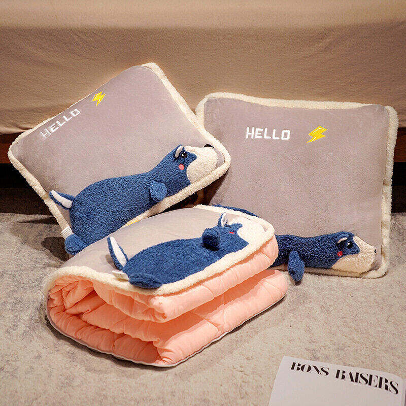 Multifunctional Cartoon Pillow Blanket Siesta Pillow Home Office Summer Nap Quilt Good Product