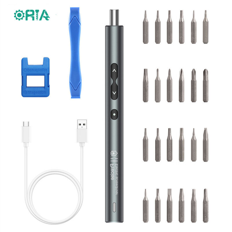 ORIA Electric Screwdriver Set Rechargeable 28 in 1 Cordless Repair Tools set Screw Driver Set Precision Bits kit with 3 LED lights[stock ready]