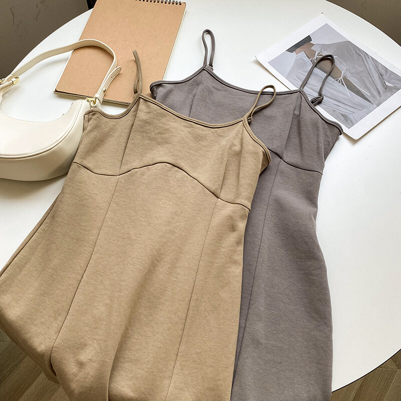 Korean Style Sleeveless Versatile Popular Slimming Dress High-End Retro Niche Midi Dress Fashion Casual Western Style H RMB 4