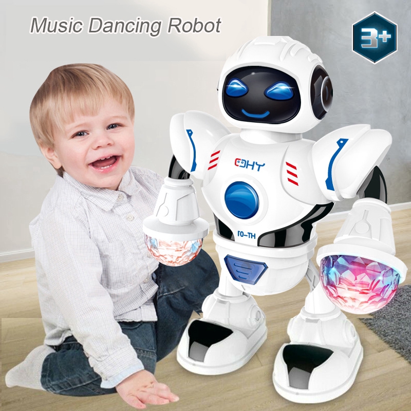 【me In stock Electric Dancing Robot Toy Kids LED Light Music Space Walking Robot Toy Boys Birthday Gift
