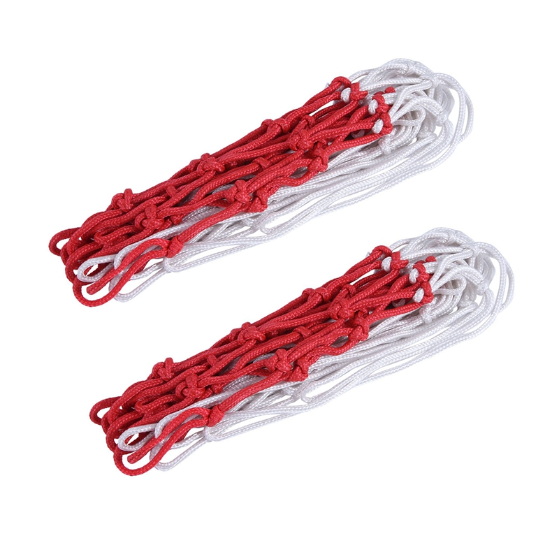 2Pcs Professional Heavy Duty Basketball Net Fits Standard Indoor or Outdoor Rims - White, 12 Loops