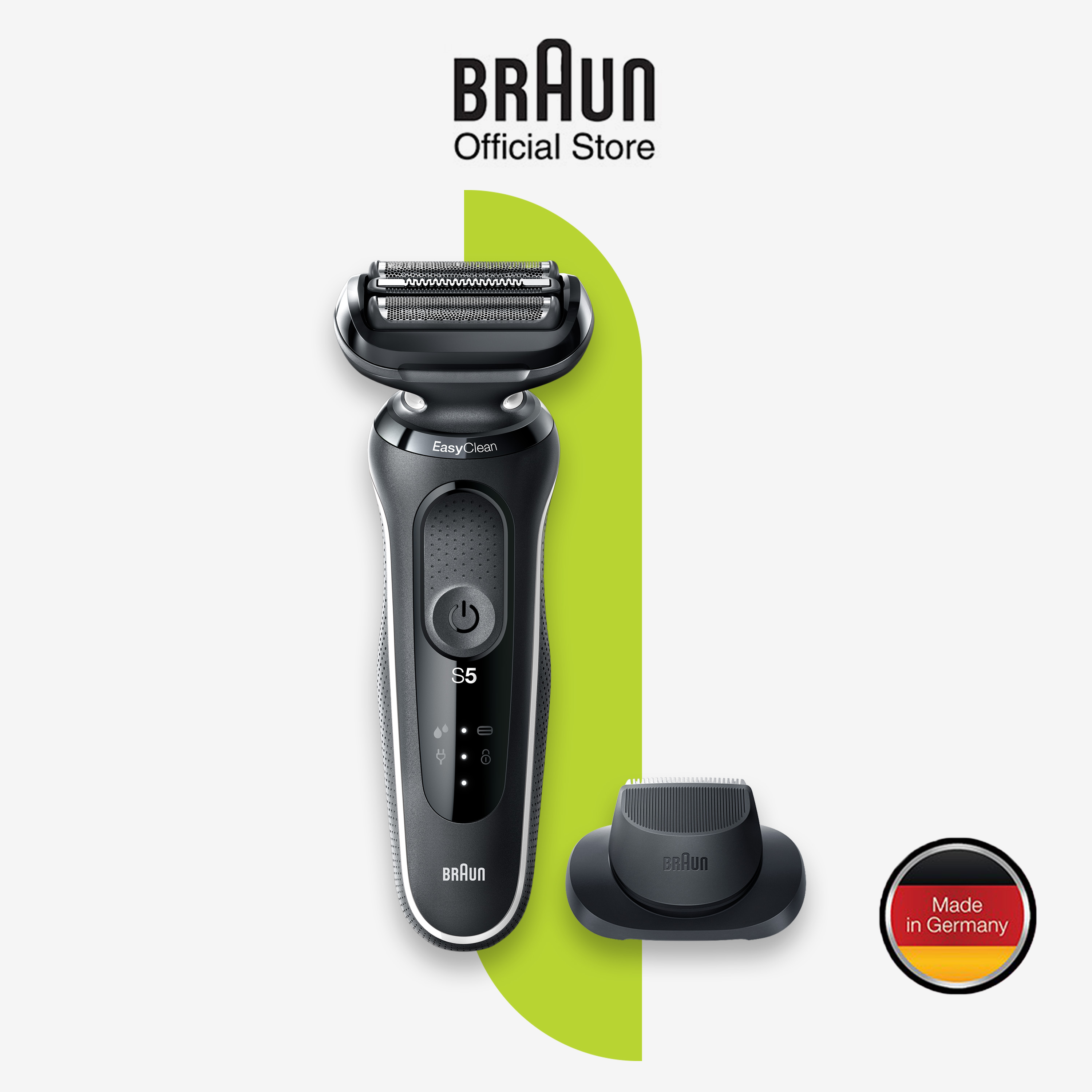 Braun Series 5 50-W1200s Electric Shaver for Men - Rechargeable Wet & Dry Electric Razor with Trimmer Black White Lining
