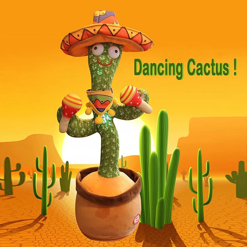 Cactus Shaped Plush Toy with 120 Songs That, Electronic Shake Dancing Cactus for Kids, Family, Friends Creative Toy