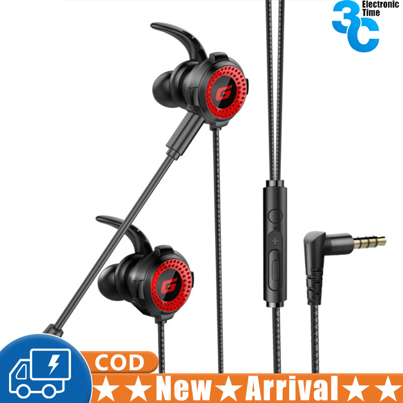 Gaming Headset With Pluggable Microphone 3.5mm Portable Stereo In-ear Earphone Compatible For Iphone Huawei Samsung Xiaomi