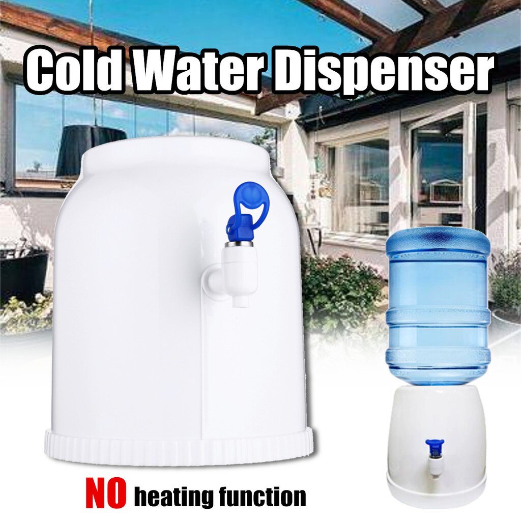 White Desktop Cold Water Dispenser Gallon Drinking Bottle Portable Countertop Cooler Drinking Faucet Tool Press Water Pumping 25x27cm