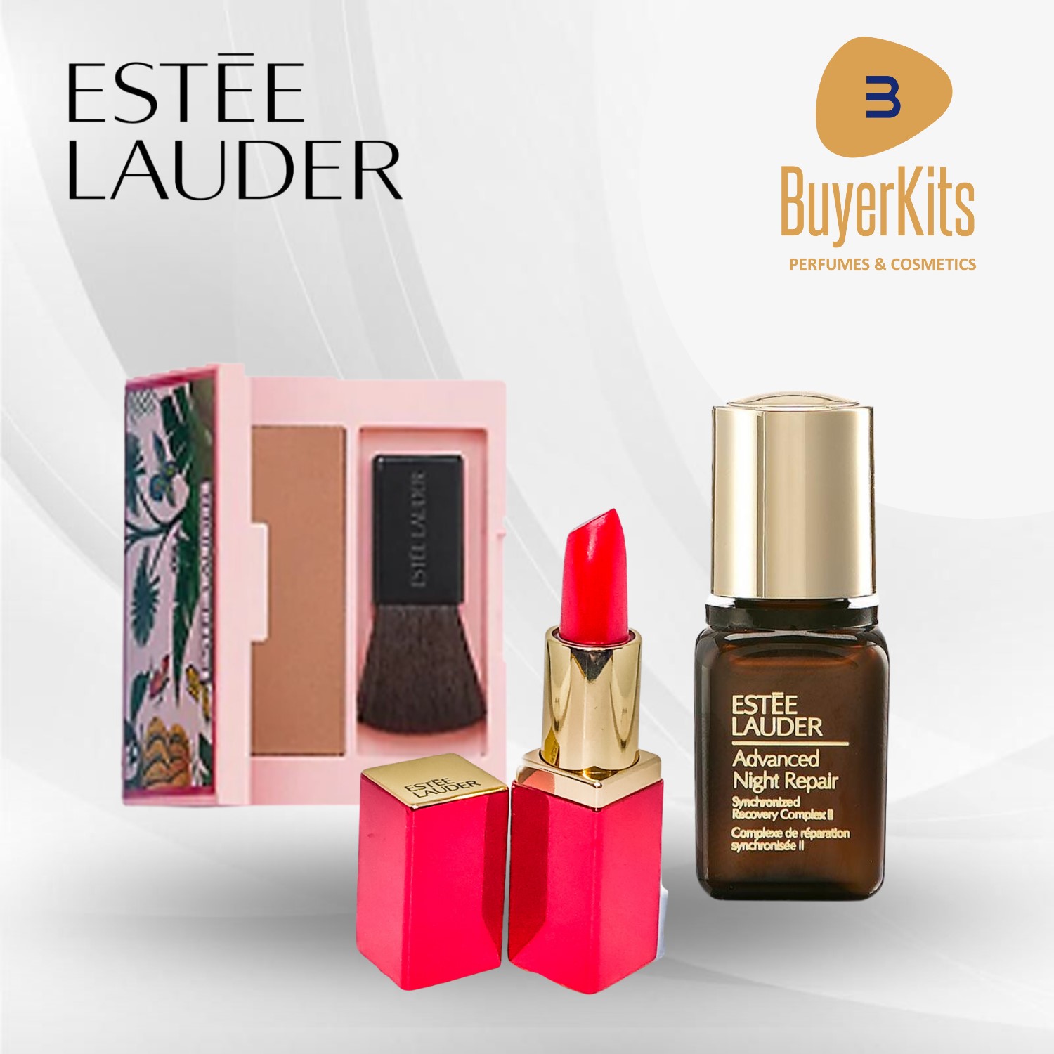ESTEE LAUDER TRAVEL COMBO SET 3PCS-LIPSTICK/ANR 7ML/BRONZER