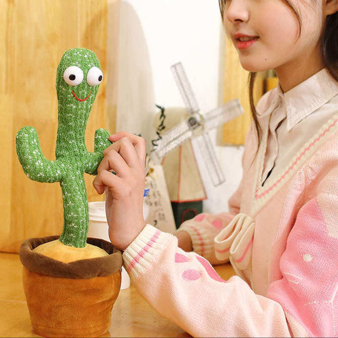 Dancing cactus funny electronic shaking cute plush toy with three songs