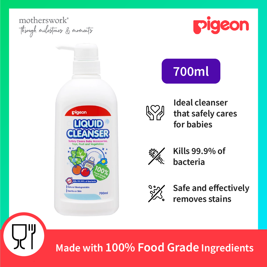 [Promo] Pigeon Baby Liquid Cleanser 700ml - Kills 99.99% Bacteria | Wash Baby Milk Bottle & Accessories / Fruits & Vegetables | Baby Bottle Cleanser