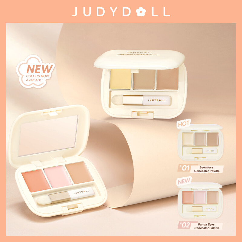 Judydoll Three-Color Concealer Palette Blemishes Spots Acne scars Covering Tear troughs Filling