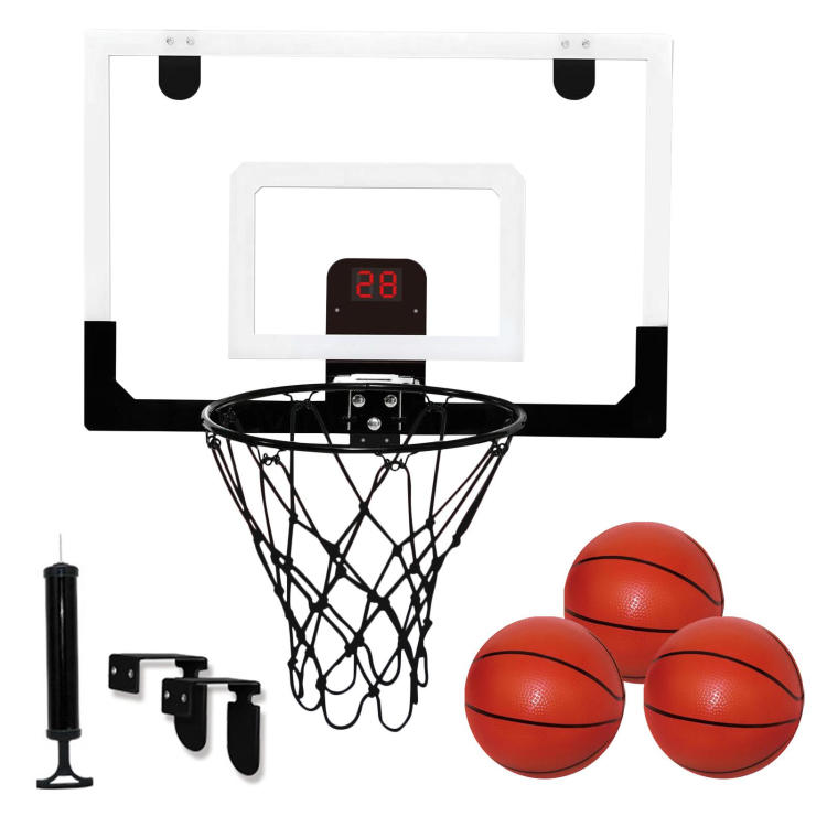 Indoor Basketball Hoop Shatter Proof Basketball Backboard and Rim Multifunctional Toss Game with Electronic Scorer Basketball Toy Gifts for Kids Boys Teens astonishing