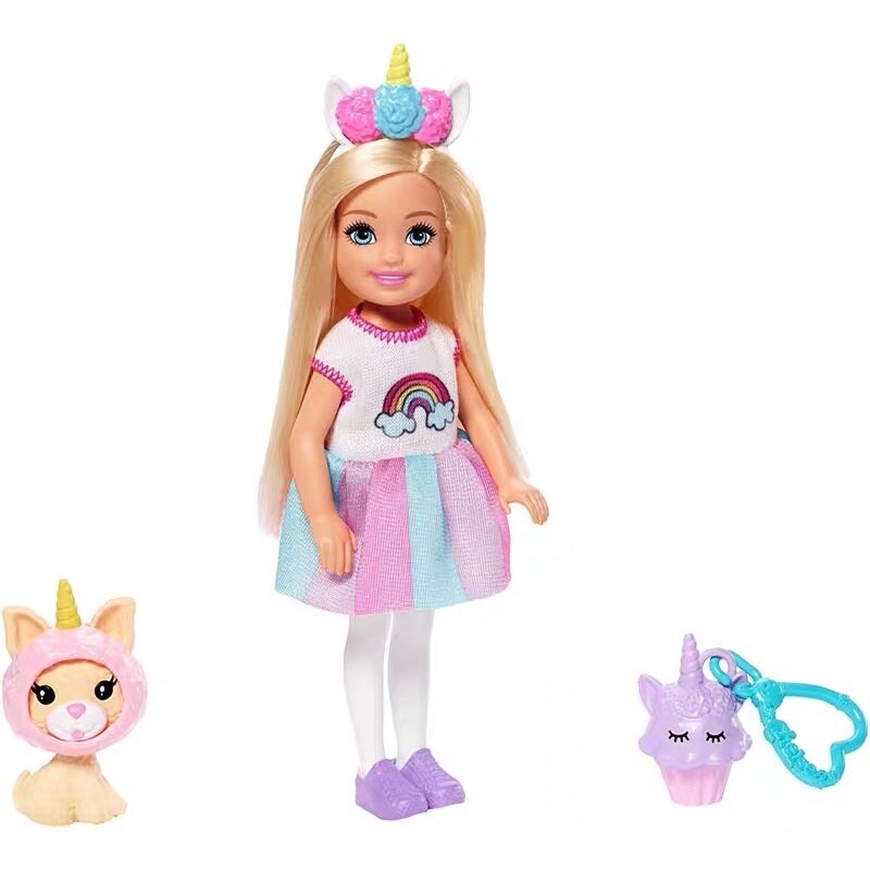 【MSSugar toy】 Original Barbie Club Chelsea Doll with Clothes and Puppy Accessories Reborn Barbie Lovely princess Girl Toy Juguetes Bon