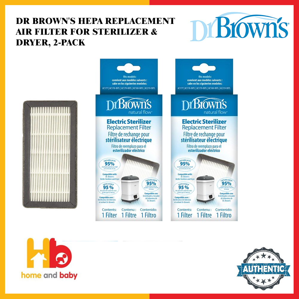 DR BROWN'S HEPA REPLACEMENT AIR FILTER FOR STERILIZER & DRYER, 2-PACK