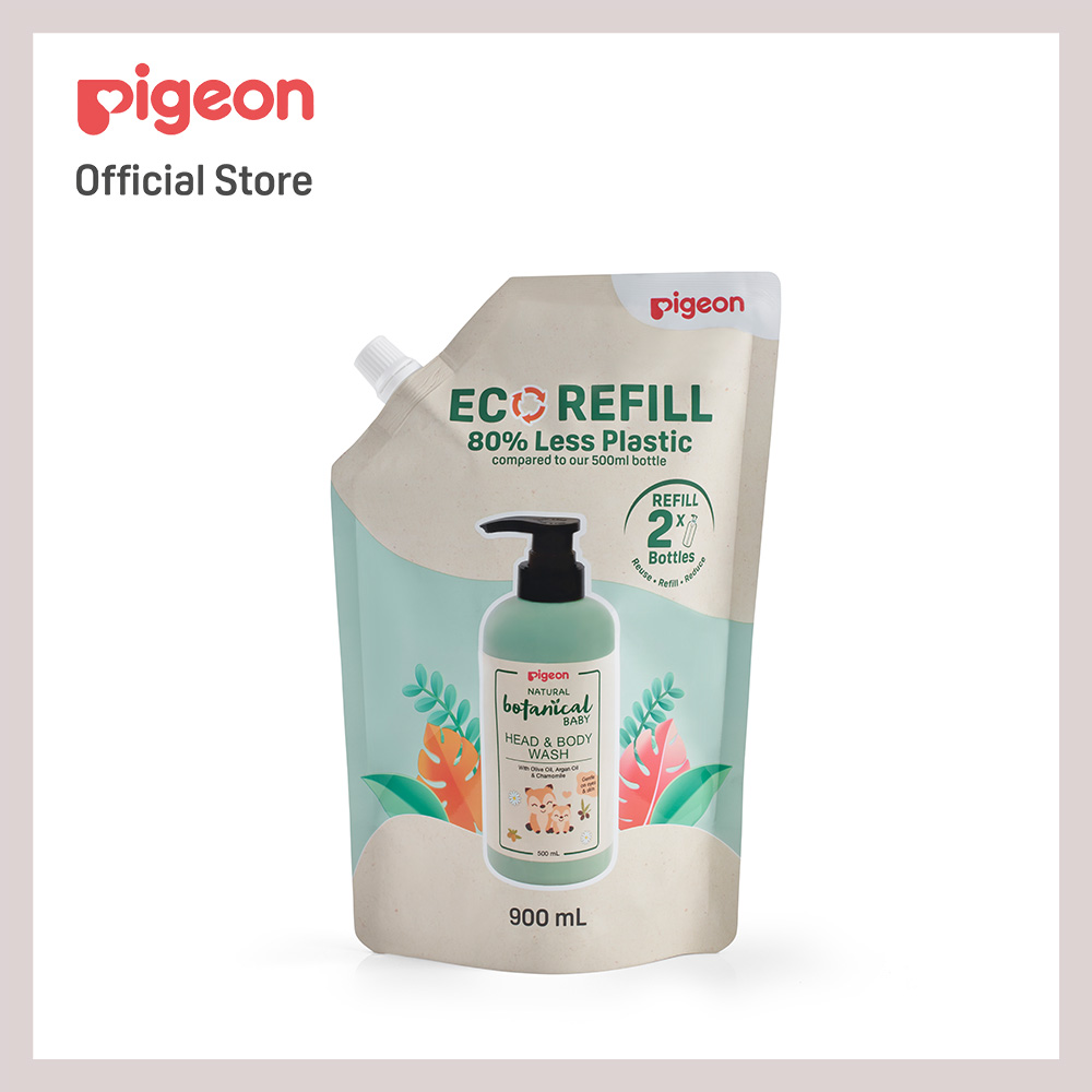 PIGEON NATURAL BOTANICAL BABY HEAD & BODY WASH REFILL 900ML