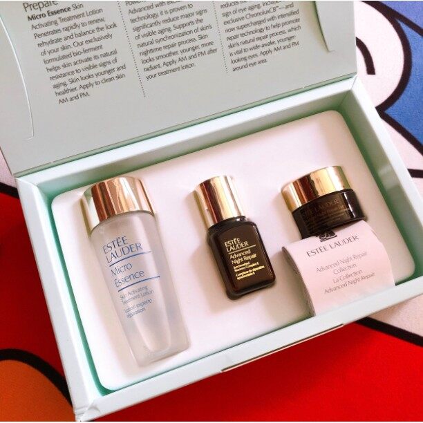Estee Lauder Medium Sample Three-Piece Set Original Liquid 30ml Eye Cream 5ml Essence 7ml