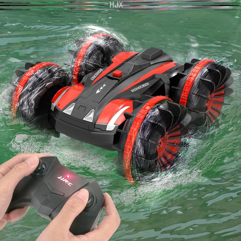 Fast Remote Control Car 4wd 1/16 Tank RC Cars Off Road 4x4 Trucks Boats Mini Stunt Vehicles Kids Toys Boys Teens Electric Toy for Children Play Games Summer Swimming Pool Outdoor Play Beach Sand Water