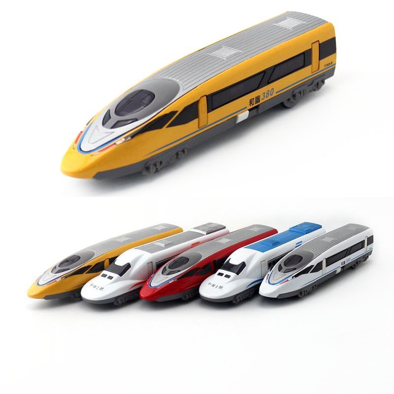 Four Tiyado alloy car toy models urban traffic harmony train pull back sound and light to open the door