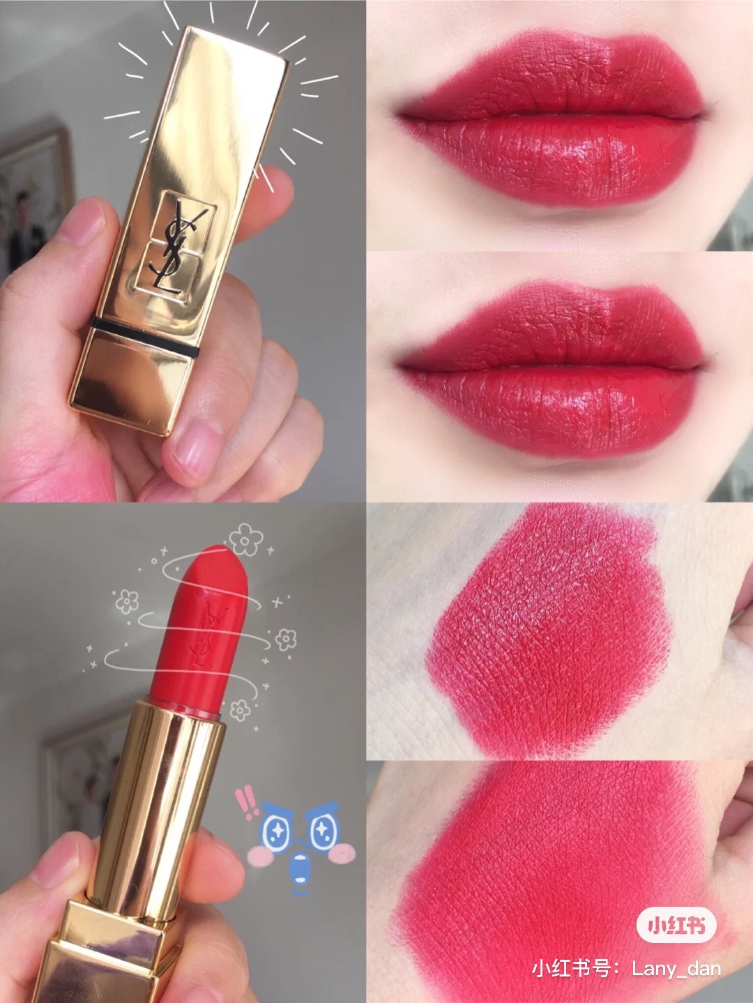 YSL Saint Laurent Lipstick Charm Pure Yang Brilliant Classic Square Tube No. 01 Positive Red Medium Sample 1.3g