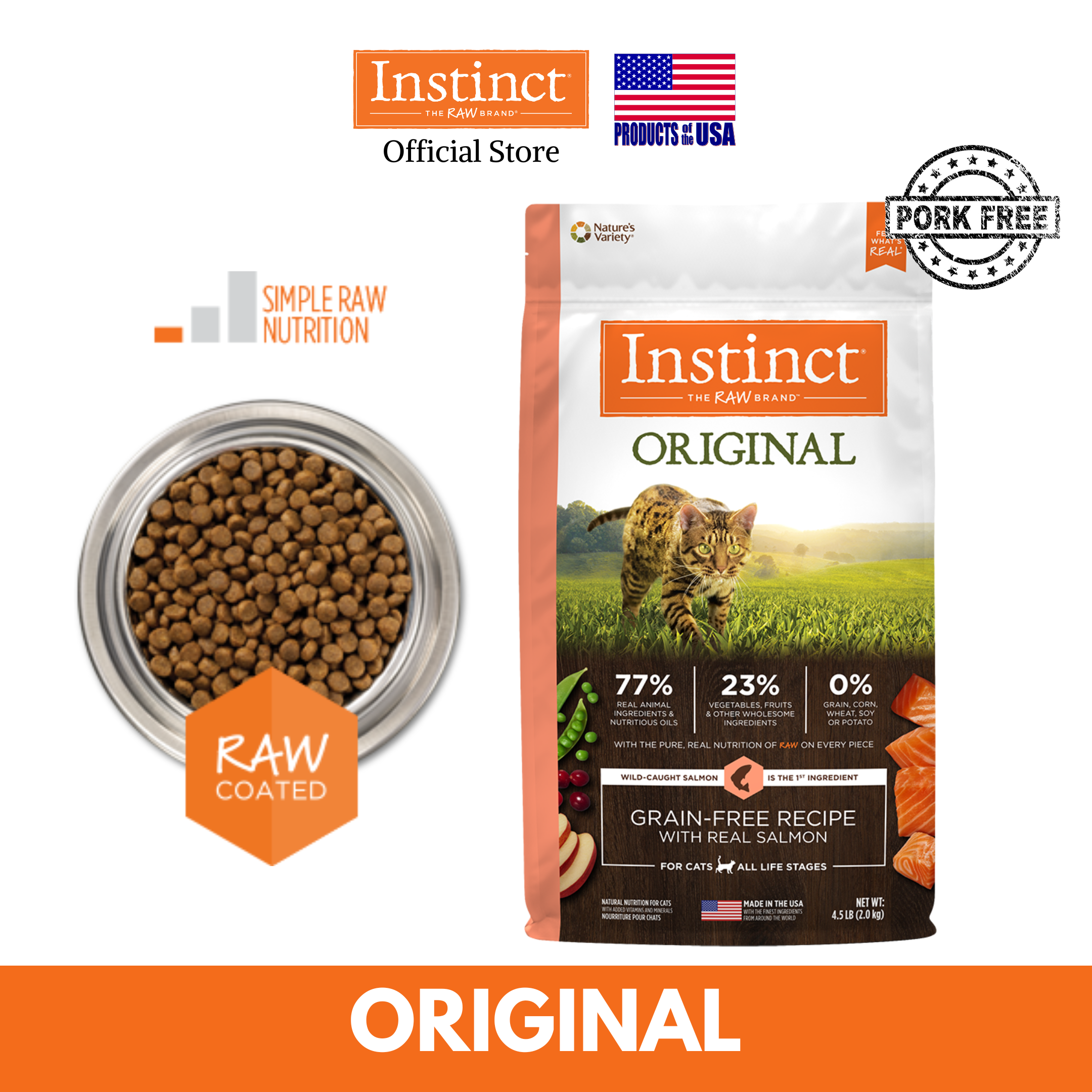 Instinct® Original Grain-Free Recipe with Real Salmon Dry Cat Food 4.5lb