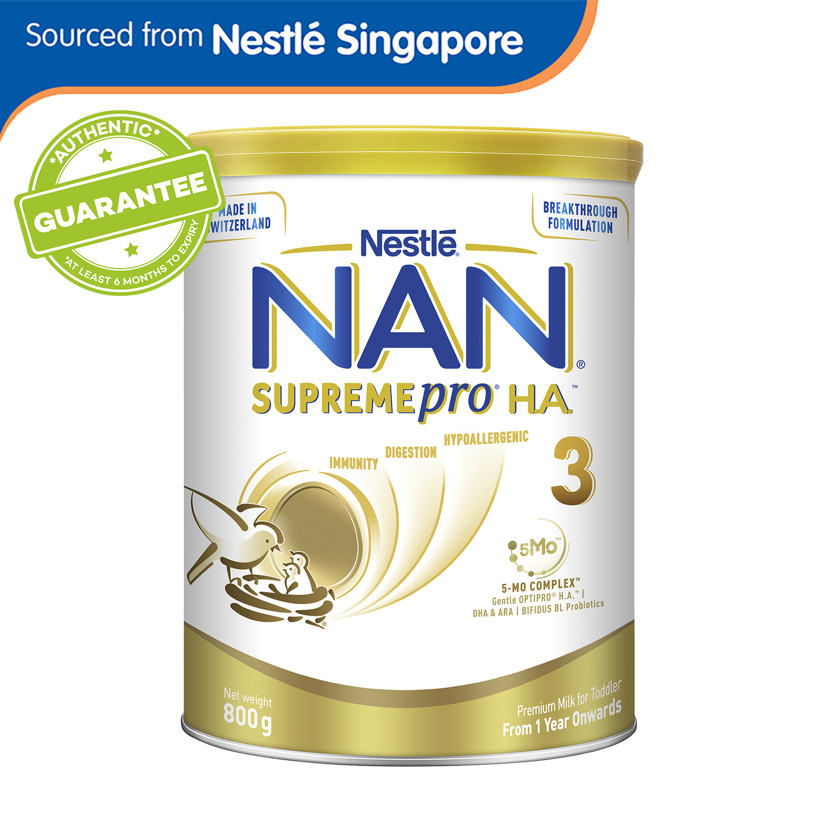 Nestle NAN SupremePro H.A. Stage 3 Growing Up Milk 800g - From 12 Months