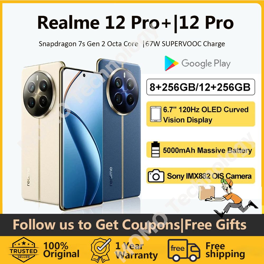 【Unlocked】2024 New Realme 12 Pro Plus Snapdragon 7s Gen 2| Realme 12 Pro  Snapdragon® 6 Gen 1 5G Mobile Phone|Realme 12 Series Phone|Realme Cellphone|6.7" 120Hz Screen| 5000mAh| 67W Fast Charge真我12Pro