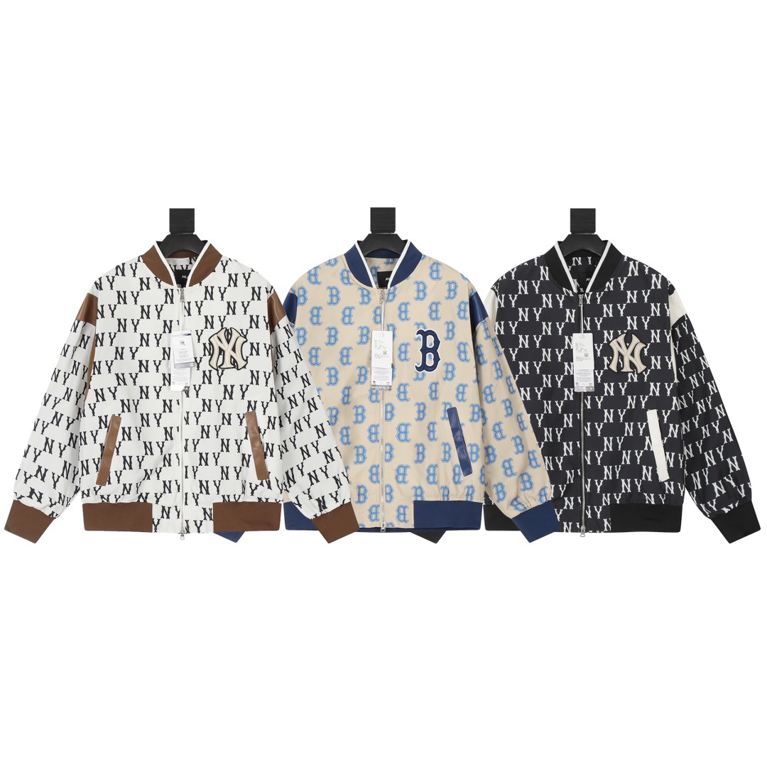 High Version MLB Yankees 2023 New Autumn and Winter Presbyopic Leather Patchwork Full Printed Embroidered Baseball Uniform Jacket Coat