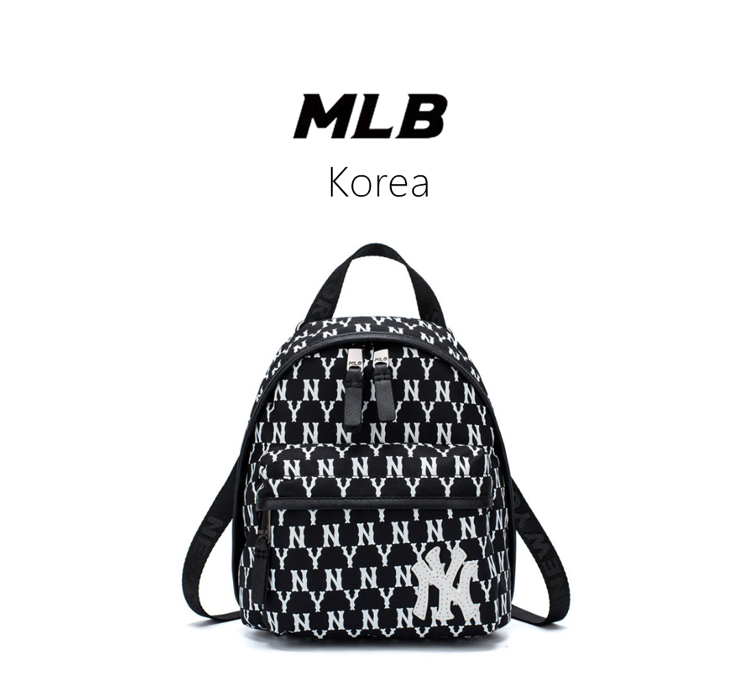 [MLB KOREA] MLB （Original）MLB Unisex Backpack Vintage Couple Satchel NY Sports and Leisure Backpack Student Schoolbag