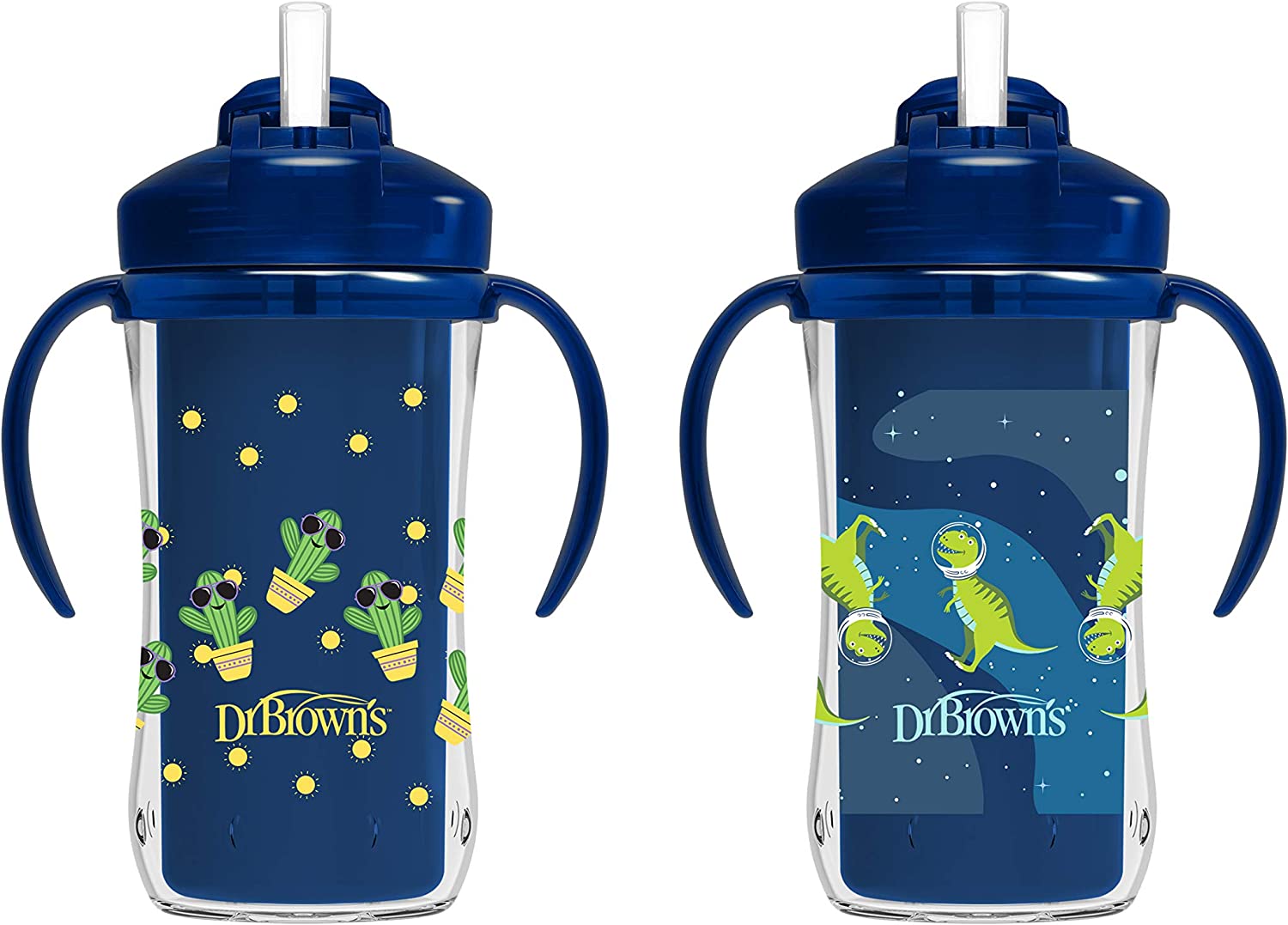 Dr. Brown’s Milestones Insulated Straw Cup, Blue, 2 Pack