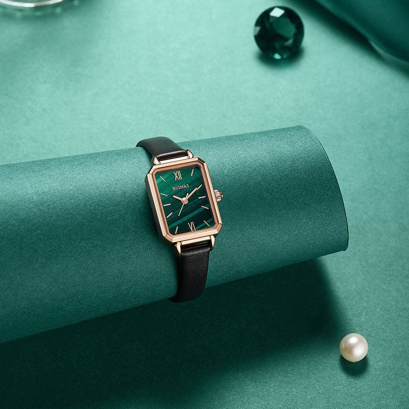 Internet celebrity famous brand watch women's fashion trend square small green light luxury high-end temperament simple waterproof ladies