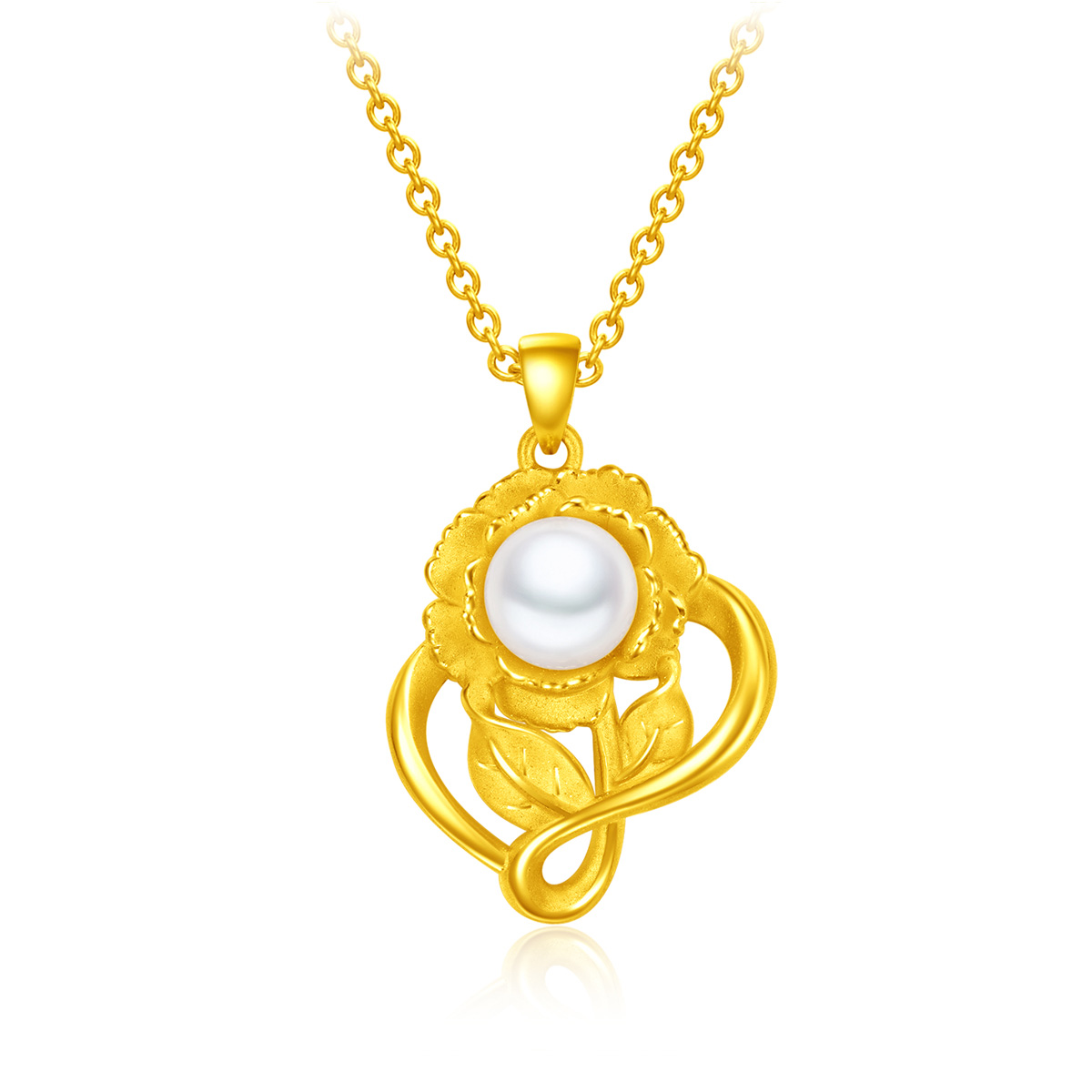 CHOW TAI FOOK 999 Pure Gold & Pearl Pendant R29270