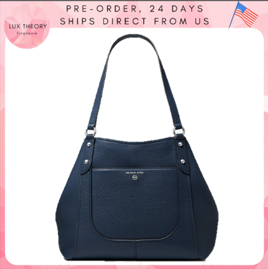 Pre-order: MICHAEL KORS Molly Large Pebbled Leather Tote Bag In Nevy 30S2S6ME3L