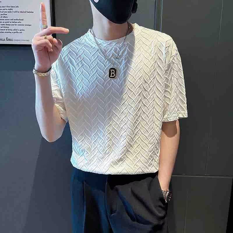 Japan Men's 3D T-shirt Summer Men's Striped Short Sleeve Tops High Quality WhiteT Shirt O-neck Tee Shirt Men Clothing 2023 New