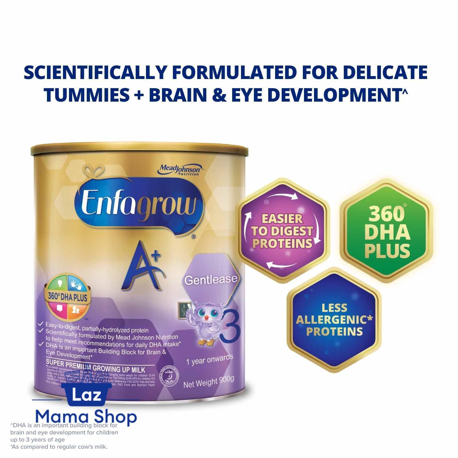 Enfagrow A+ Stage 3 Gentlease Baby Formula Milk Powder (1-3Y) 900g (Laz Mama Shop)