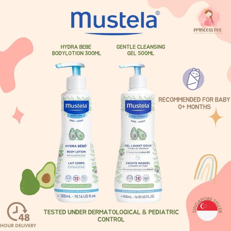 ??48 hours delivery! Mustela Gentle Cleansing Gel Body Wash Hair shampoo Mustela Hydra Bebe Body Lotion