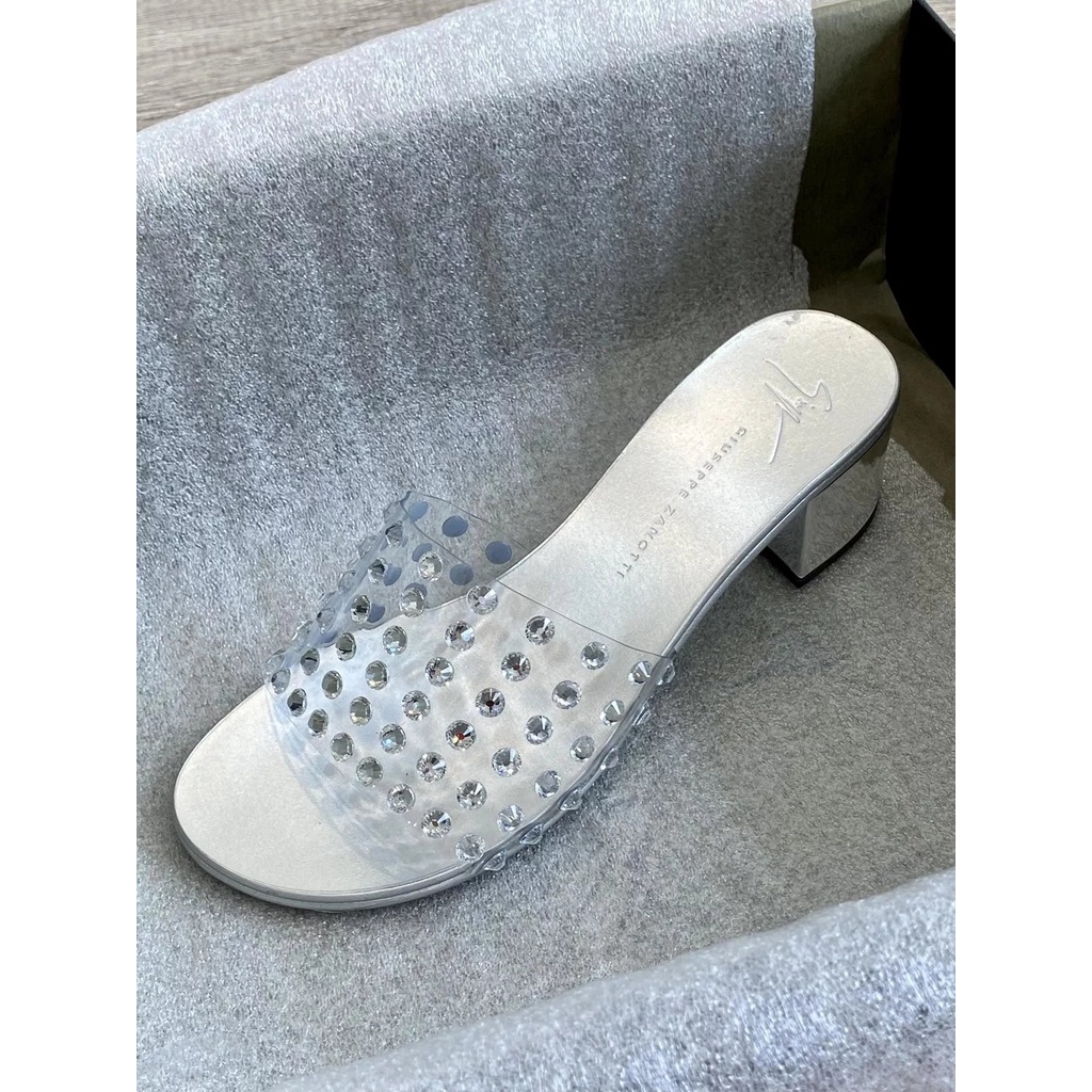 Trading Order GZ Transparent Rhinestone Slippers GIUSEPPE ZANOTTI GZ Special Channel Genuine Order, Handmade, Transparent Flat Strap High Heel Slippers.This Pair Of Shoes Rhinestones To Expensive Doub