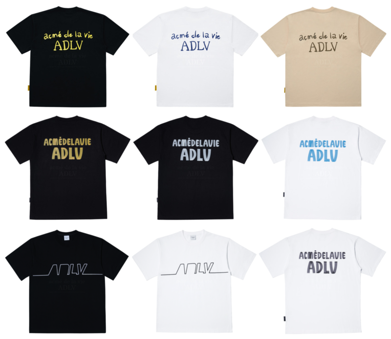 [acme de la vie] ★ With the HiddenTag OVERSIZED★ ADLV GLOSSY BASIC MARKER BASIC LOGO CITY EMBROIDERY SHORT SLEEVE TSHIRT WHITE BLACK Casual Men Women Tee Couple T shirts Tops 100% Authentic Cotton Str