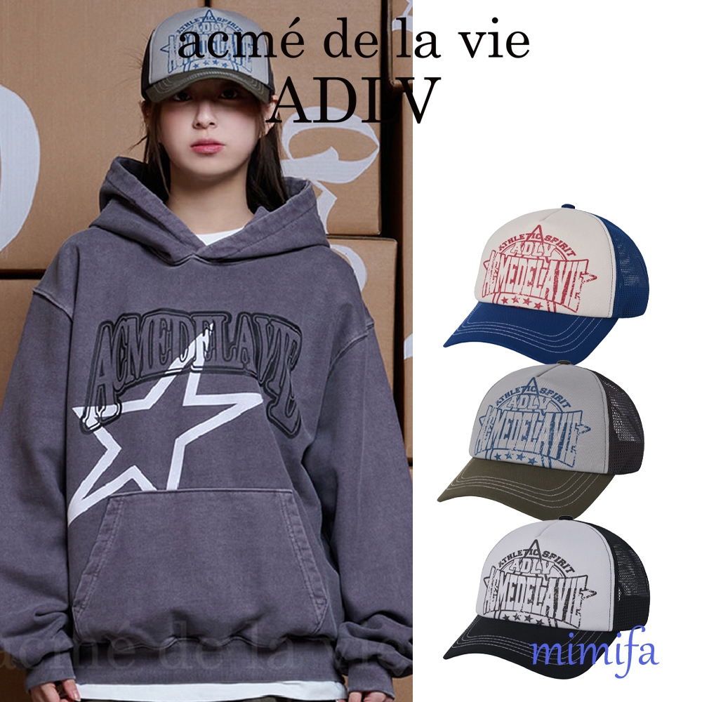 acme de la vie adlv PREPPY LOGO TRUCKER BALL CAP