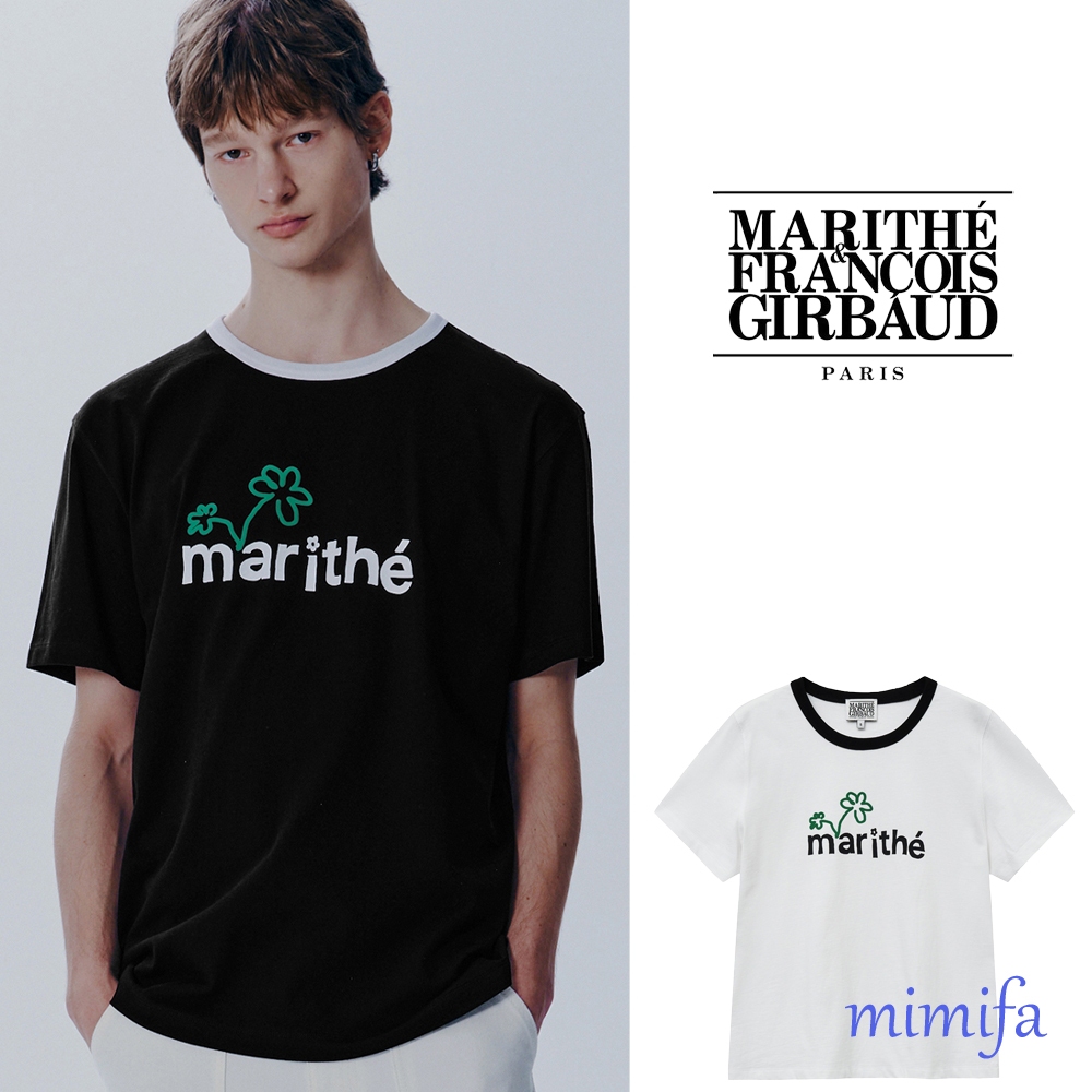 MARITHE FRANCOIS GIRBAUD HAND WRITTEN FLOWER LOGO RINGER TEE