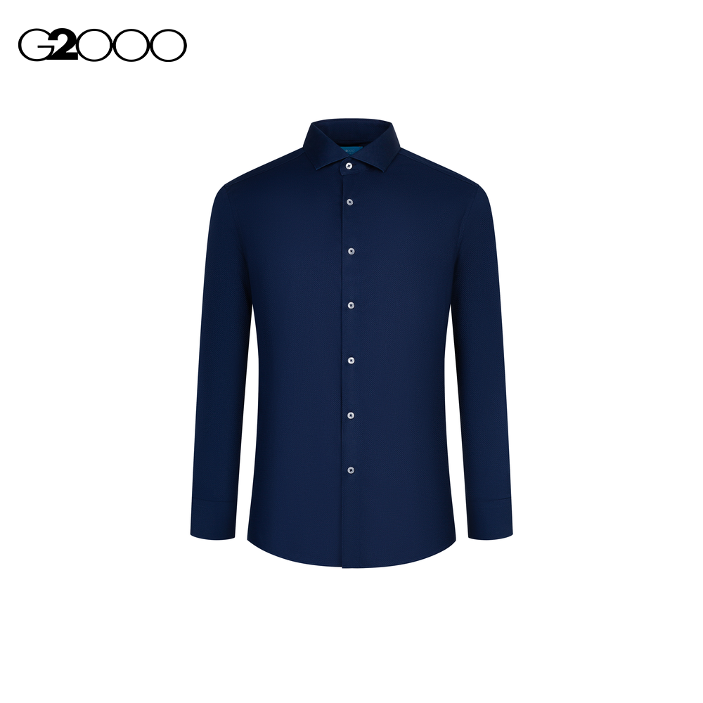 G2000 Men Non-Iron Cotton Spandex Textured Dress Shirt