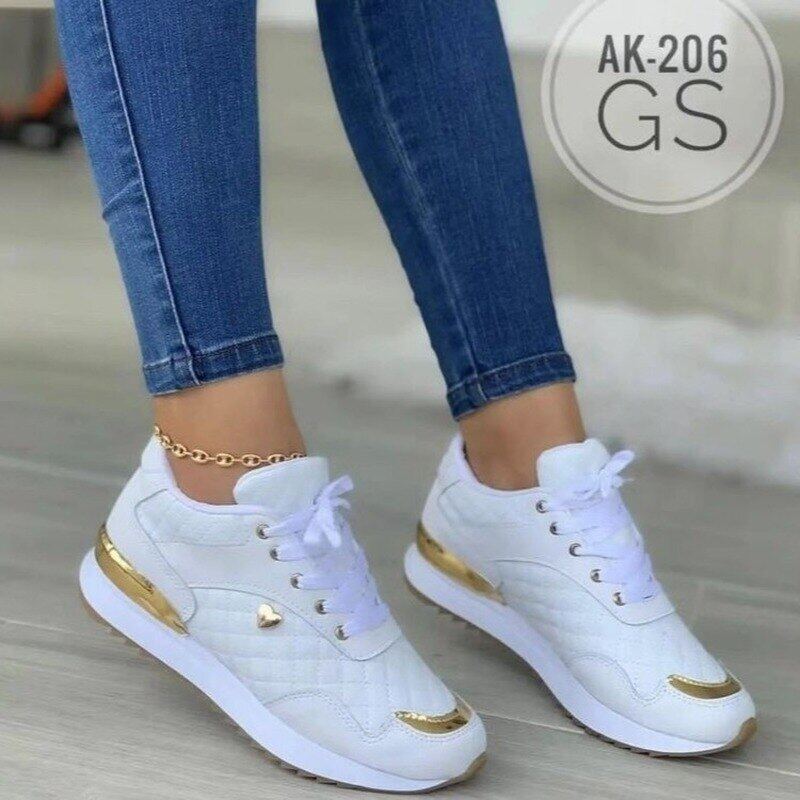 Women Shos 2022 Spring New White Shos Fashion Breathable Casual Sport Shoes Ladies Non Slip Flat Running Shoes Zapatos De Mujer