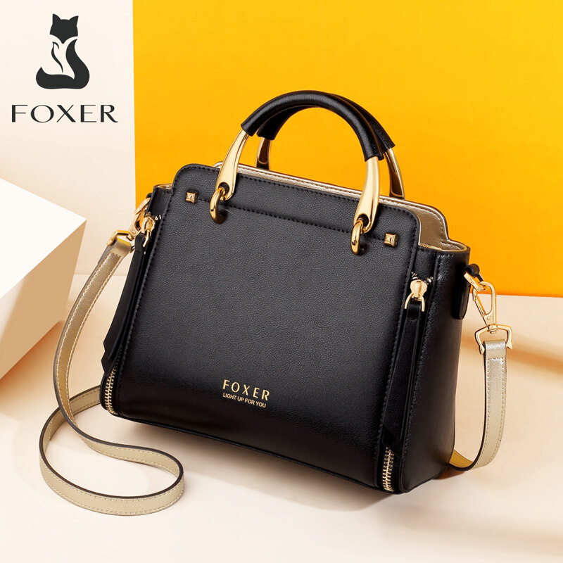 FOXER Leather Handbag for Women Shoulder bag Crossbody Bag Ladies Top-handle Bags with Adjustable Strap