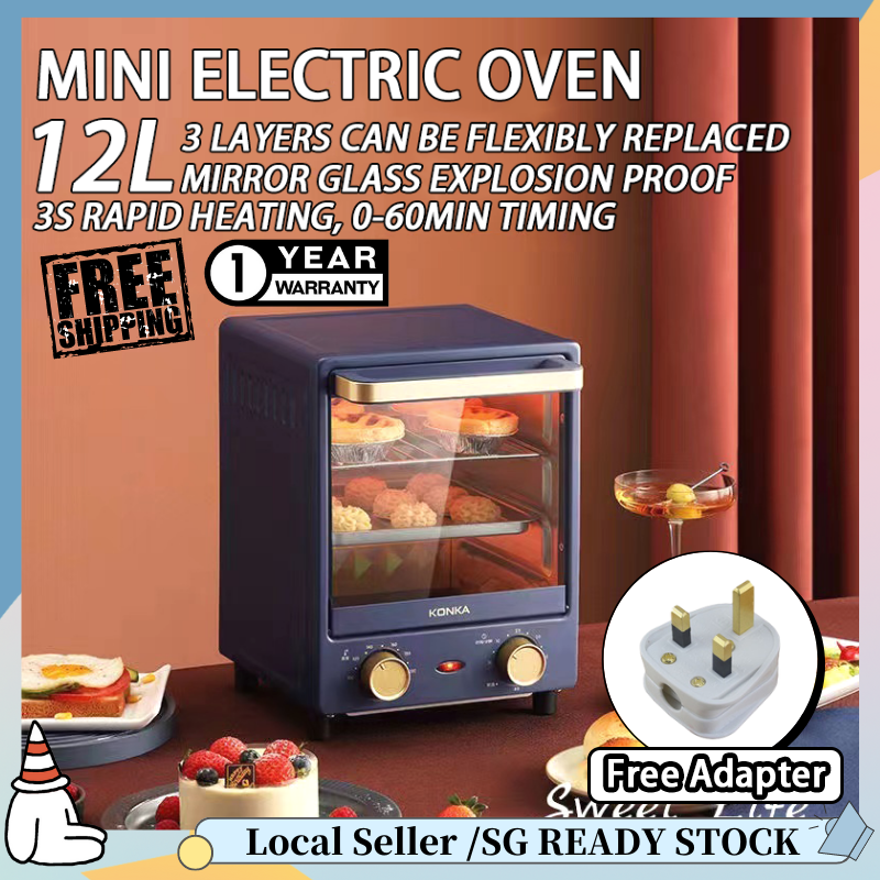 ✨SG READY STOCK 12L/15L Household Electric Baking Oven Mini Vertical oven Intelligent Pizza Dessert Cake Maker 60min Timing Baking Tools 220V
