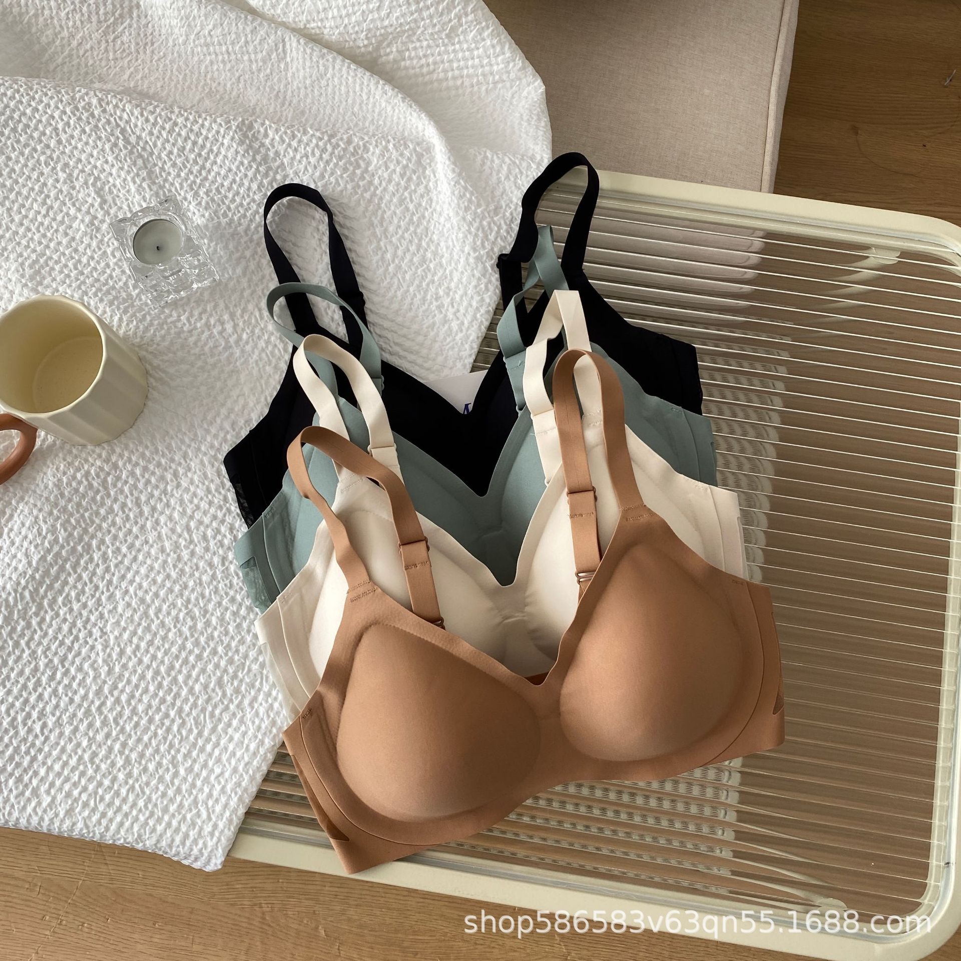 ❄ High-end non-marking soft support bar no-empty cup sling tube top underwear without steel ring small chest push-up correction bra