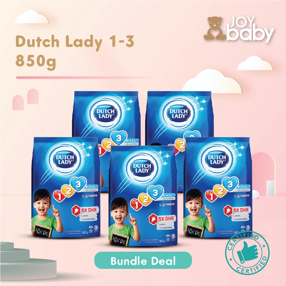[Bundle of 5] Dutch Lady milk powder 850g (stage 3,4,5)(NEW PACKAGING)