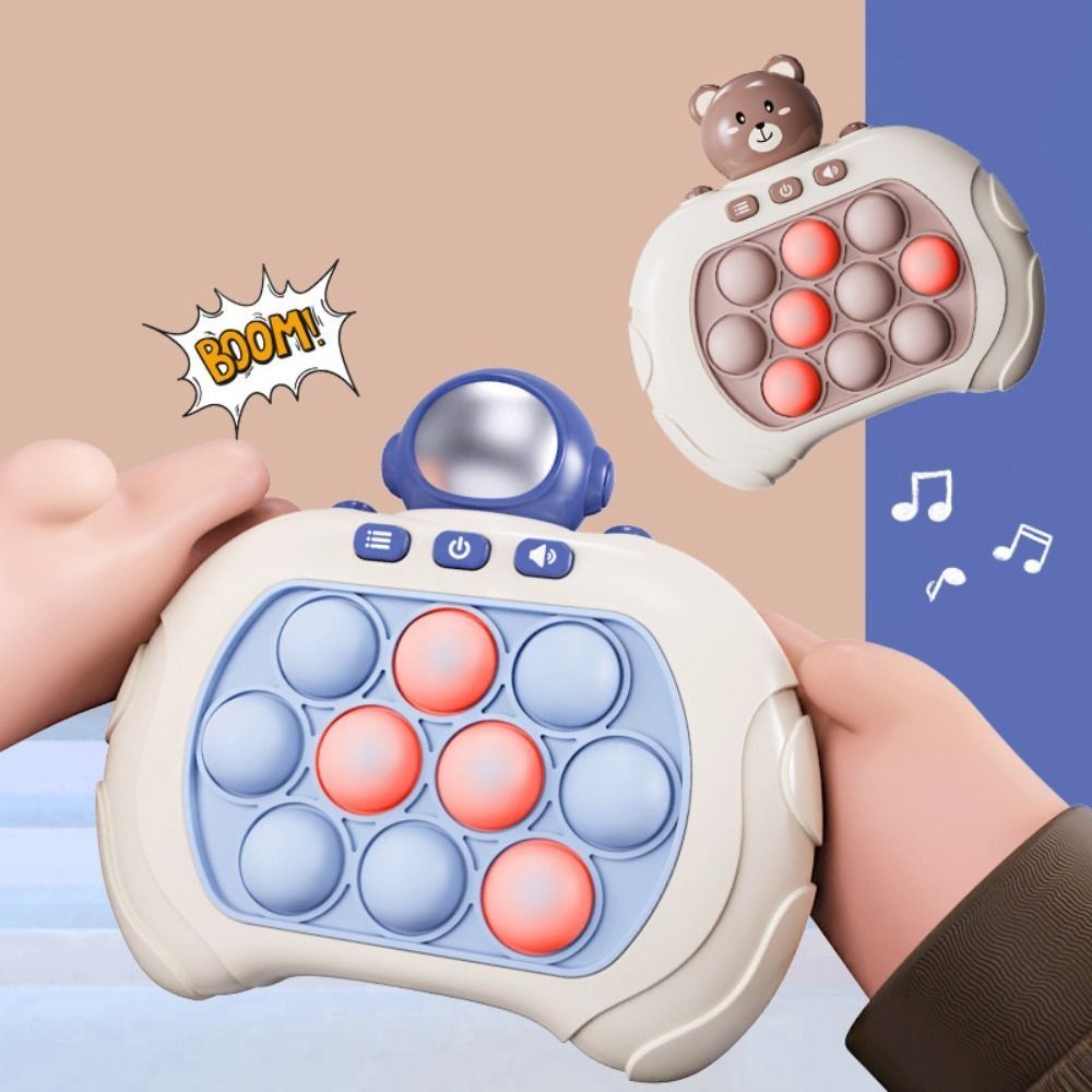DGJKF Children'S Fun Another Led Game Educational Astronaut Fidget Toys Little Bear Beating Moles Push Bubble Puzzle Games Speed Push It Whac-A-Mole Toys Quick Push Game Console Gopher Game Machine Qu