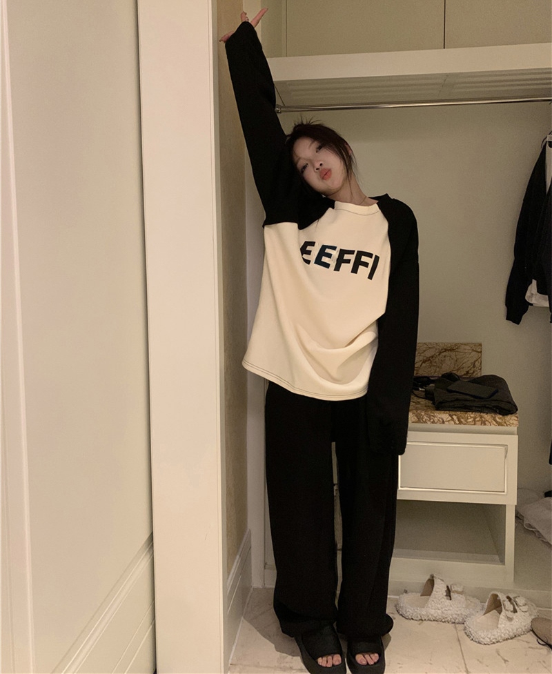 Ladies underwear Women's pajamas long-sleeved pullover spring and autumn Korean style casual sweet girl fashion high-end sense two-piece home service